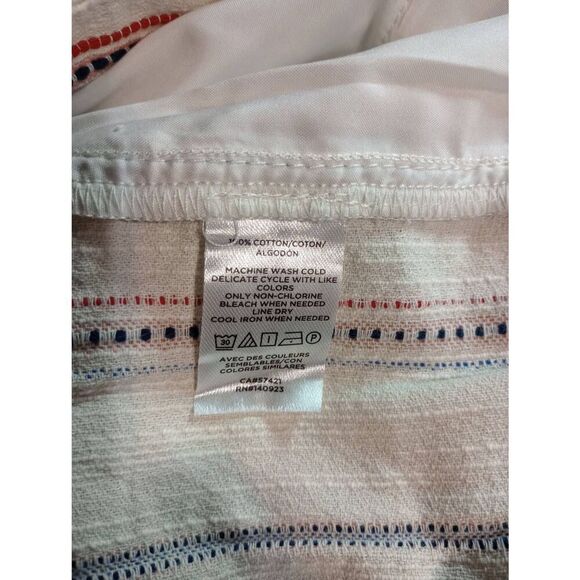 Loft Shorts Ladies 12 Cream Red Blue‎ Chino - Picture 6 of 7
